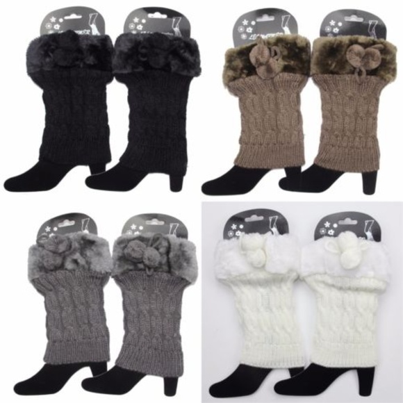 WARM & STYLISH! Faux Fur Trimmed Leg Warmer - Picture 5 of 5